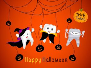 A Dentist's Happy Halloween message from Twin Aspen Dental Centers in Parker, CO. 
